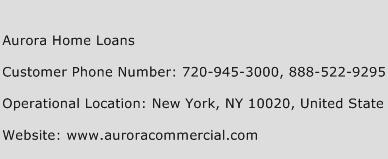 Aurora Home Loans Phone Number Customer Service