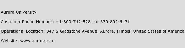 Aurora University Phone Number Customer Service