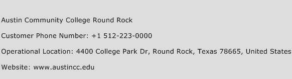 Austin Community College Round Rock Phone Number Customer Service