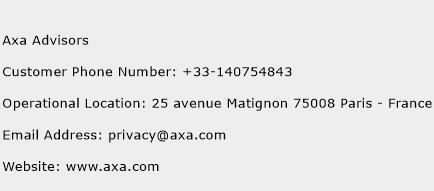 Axa Advisors Phone Number Customer Service