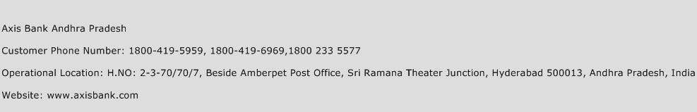 Axis Bank Andhra Pradesh Phone Number Customer Service