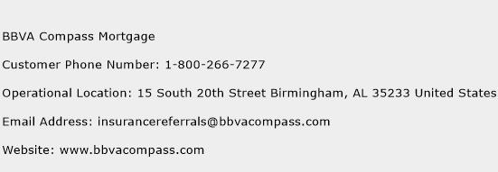 BBVA Compass Mortgage Phone Number Customer Service