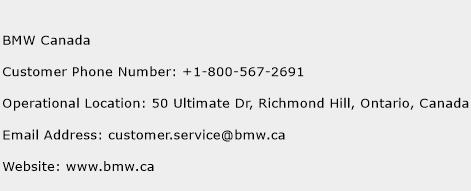 BMW Canada Phone Number Customer Service