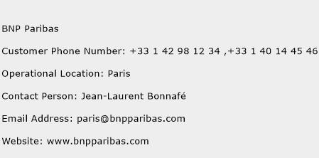 BNP Paribas Phone Number Customer Service
