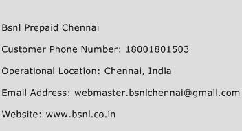 BSNL Prepaid Chennai Phone Number Customer Service