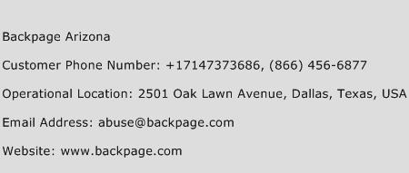 Backpage Arizona Phone Number Customer Service