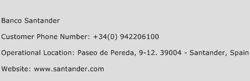 Banco Santander Phone Number Customer Service