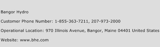 Bangor Hydro Phone Number Customer Service