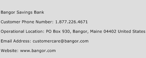 Bangor Savings Bank Phone Number Customer Service
