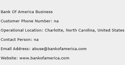 Bank Of America Business Phone Number Customer Service