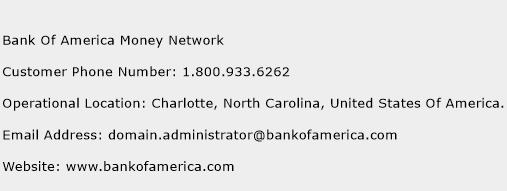 Bank Of America Money Network Phone Number Customer Service