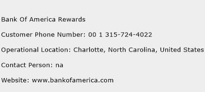 Bank Of America Rewards Phone Number Customer Service