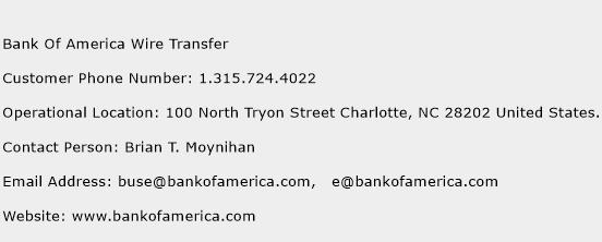 bank of america domestic wire transfer address