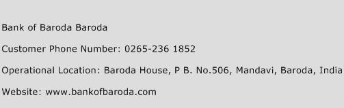 Bank of Baroda Baroda Phone Number Customer Service