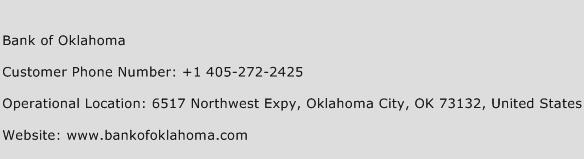 Bank of Oklahoma Phone Number Customer Service