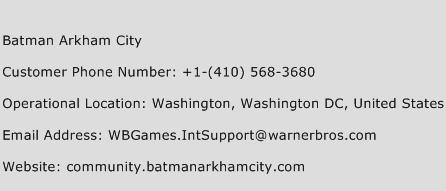 Batman Arkham City Phone Number Customer Service