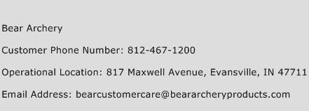 Bear Archery Phone Number Customer Service