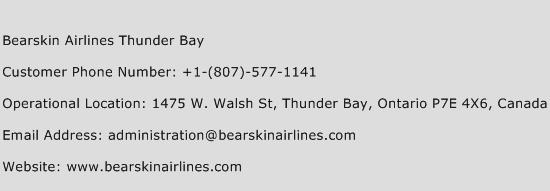 Bearskin Airlines Thunder Bay Phone Number Customer Service