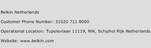 Belkin Netherlands Phone Number Customer Service