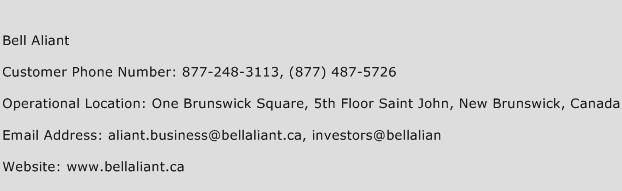 Bell Aliant Phone Number Customer Service