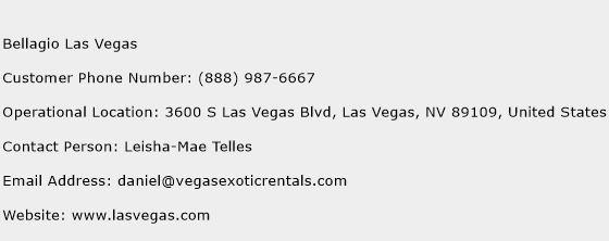 Bellagio Las Vegas Phone Number Customer Service