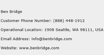 Ben Bridge Phone Number Customer Service