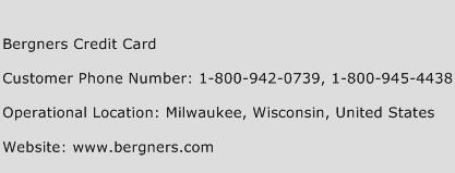 Bergners Credit Card Phone Number Customer Service