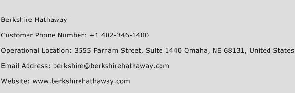 Berkshire Hathaway Phone Number Customer Service
