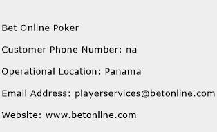 Bet Online Poker Phone Number Customer Service