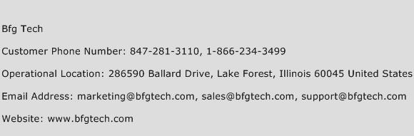 Bfg Tech Phone Number Customer Service