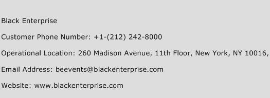 Black Enterprise Phone Number Customer Service