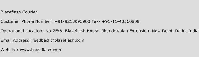Blazeflash Courier Phone Number Customer Service
