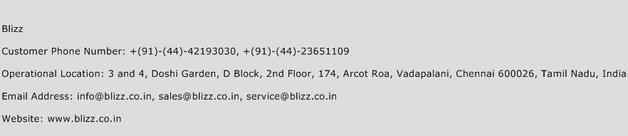 Blizz Phone Number Customer Service