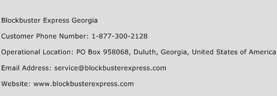 Blockbuster Express Georgia Phone Number Customer Service