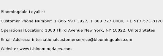 Bloomingdale Loyallist Contact Number Bloomingdale Loyallist Customer