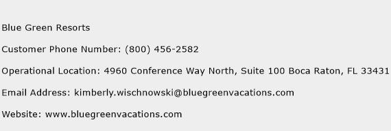 Blue Green Resorts Phone Number Customer Service