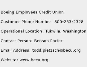 Boeing Employees Credit Union Phone Number Customer Service