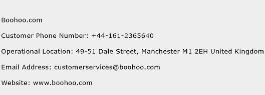 Boohoo.com Phone Number Customer Service