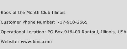 Book of the Month Club Illinois Phone Number Customer Service