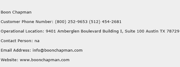 Boon Chapman Phone Number Customer Service
