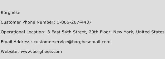 Borghese Phone Number Customer Service