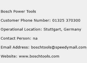 Bosch Power Tools Phone Number Customer Service