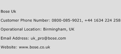 Bose UK Phone Number Customer Service