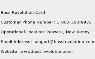 Boss Revolution Card Phone Number Customer Service
