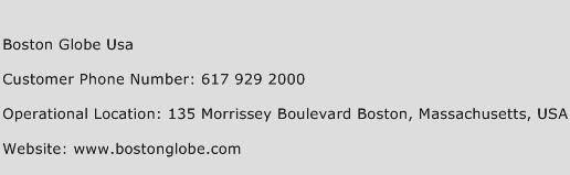 Boston Globe USA Phone Number Customer Service