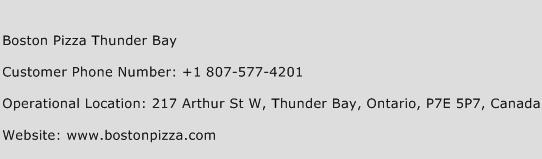 Boston Pizza Thunder Bay Phone Number Customer Service