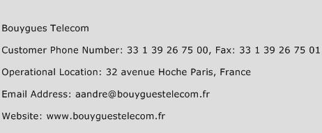 Bouygues Telecom Phone Number Customer Service