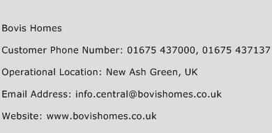 Bovis Homes Phone Number Customer Service
