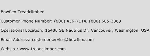 Bowflex Treadclimber Phone Number Customer Service