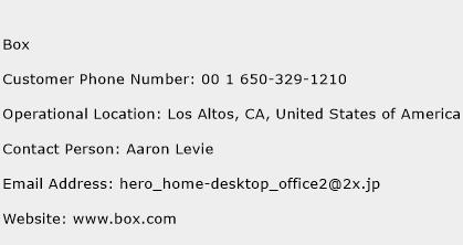 Box Phone Number Customer Service